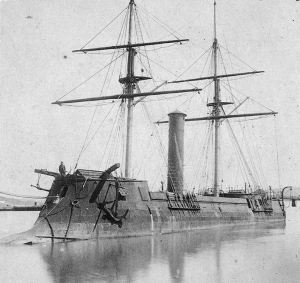 Now the USS Stonewall, sitting at anchor in the Washington Navy Yard, ca. 1865.  courtesy US Navy